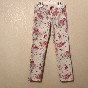 Girls floral white jeans